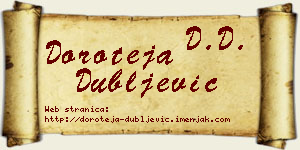 Doroteja Dubljević vizit kartica